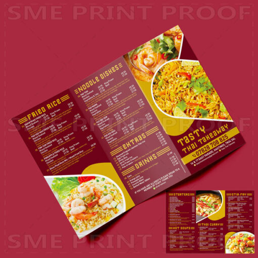Thai Menu printing UK